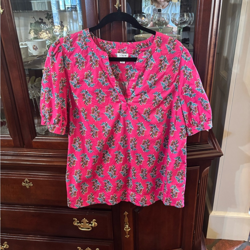 J. Crew Pink Floral Women's Blouse
